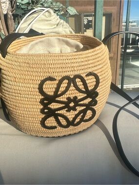 Loewe Beehive Raffia Bucket Bag